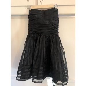 Betsy Johnson Burnout Stripe Organza Strapless